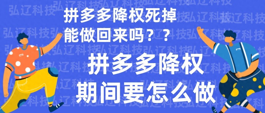 弘辽科技：拼多多降权死掉能做回来吗？降权期间要怎么做？